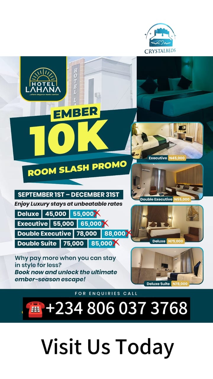 December discount hotel rooms in Lagos, Abuja, Port Harcourt, Kano, and Kaduna with affordable festive season accommodation offers.”