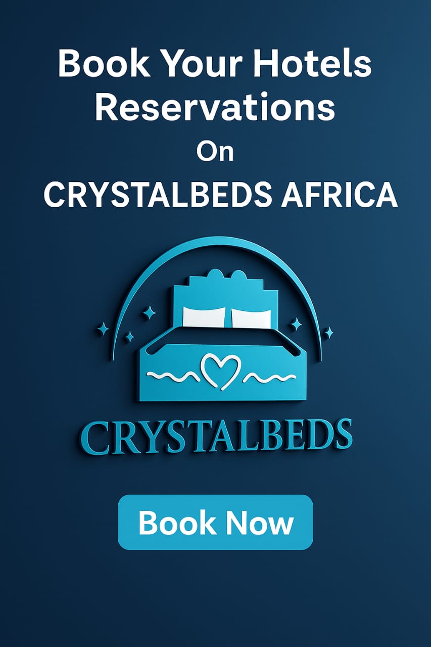 Book your hotel reservations easily on Crystalbeds Africa. Discover verified hotels, affordable stays, and instant bookings across Africa. Travel smart with Crystalbeds Africa.